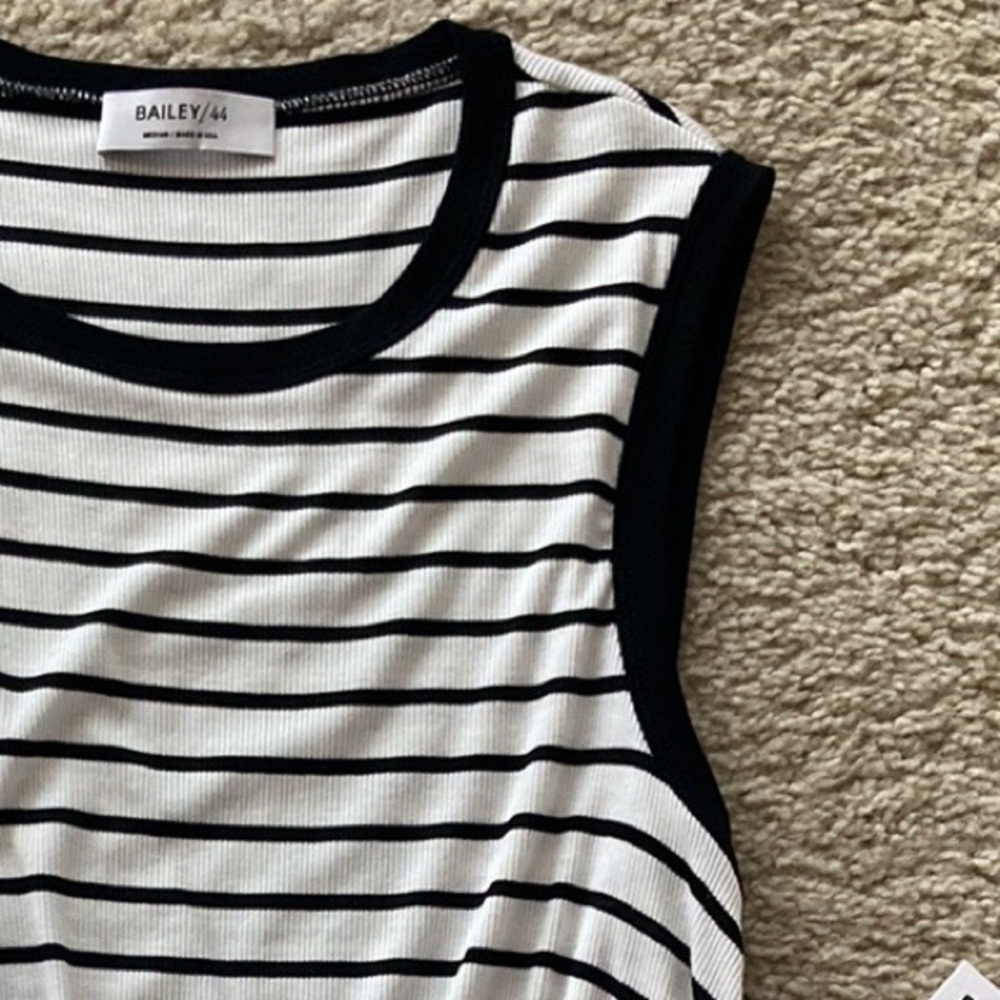 Bailey 44 Black & White Stripe Twist & Shout Tank - Picture 4 of 6